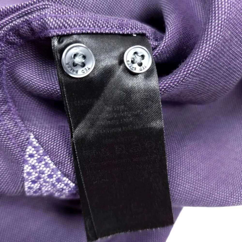 TED BAKER Endurance Long Sleeve Button Down Dress Shirt Dusty Purple Mens 17.5